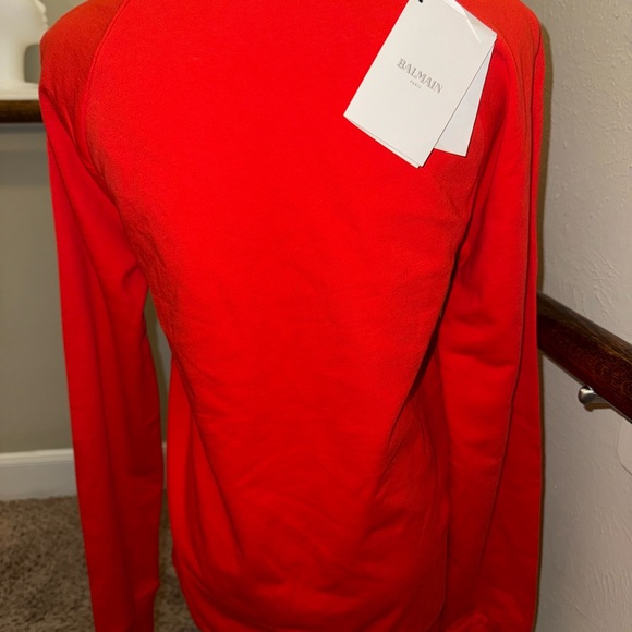 Balmain Vibrant Red Crewneck Sweater - Picture 5 of 12